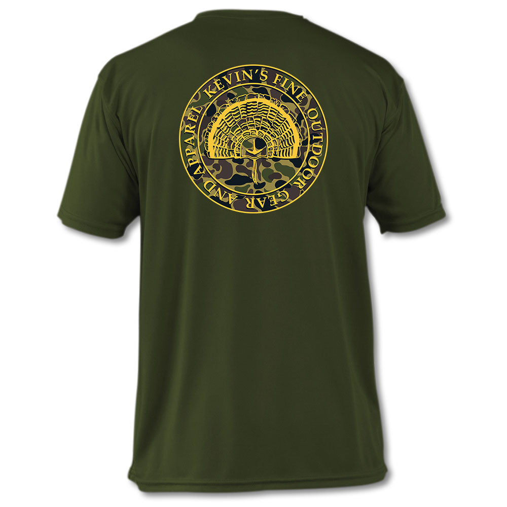 Kevin's Logo Performance Short Sleeve T-Shirt-Men's Clothing-Turkey Logo-Military Green-S-Kevin's Fine Outdoor Gear & Apparel