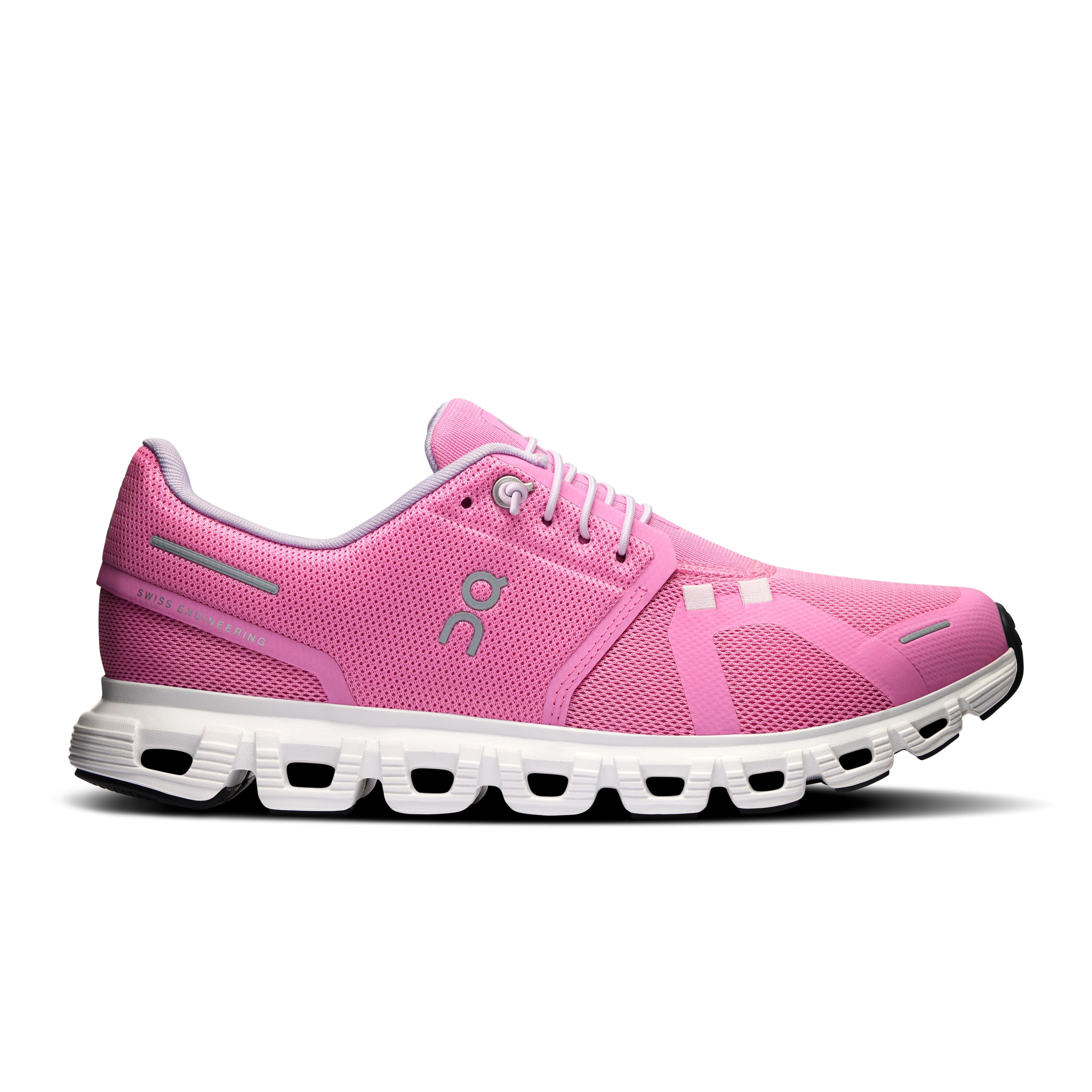 On Running Cloud 6 Women's Shoes-Women's Footwear-Raspberry | White-6-Kevin's Fine Outdoor Gear & Apparel