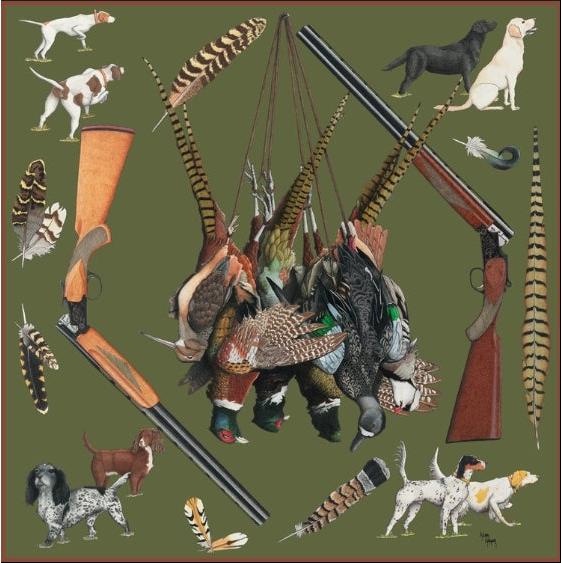 Ode to Bird Hunting Silk Scarf-Women's Accessories-Ghillie-Kevin's Fine Outdoor Gear & Apparel