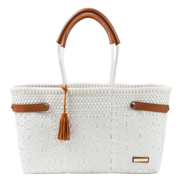 Luzia Open Woven Basket Braided Tote-Women's Accessories-Solid White-Jumbo-Kevin's Fine Outdoor Gear & Apparel